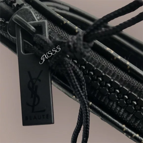 Black Faux-Leather YSL (Yves Saint Laurent) Beauty Cosmetic-Makeup Wristlet Bag - Picture 5 of 9